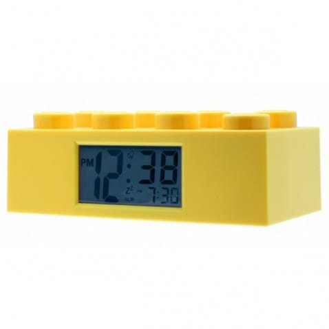 LEGO Brick - hodiny s budíkem, žluté