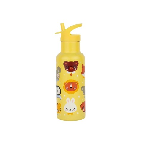 A Little Lovely Company - nerezová láhev na pití, 500 ml - zvířecí kamarádi