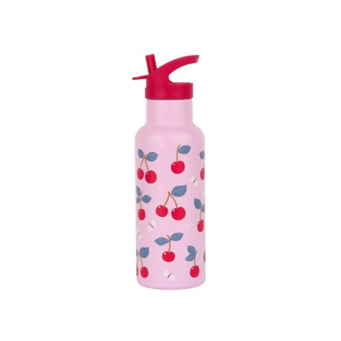 A Little Lovely Company - nerezová láhev na pití, 500 ml - třešně