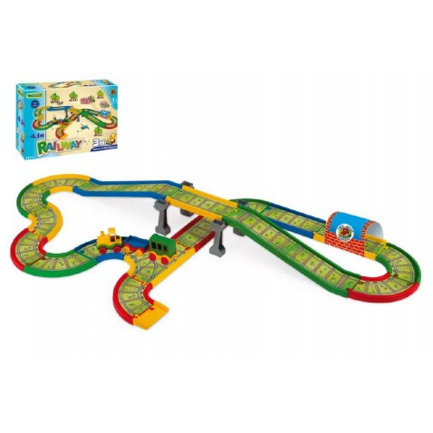 Dráha Kid Cars - Železnice s městem 4,1m v krabici 59x40x15cm Wader