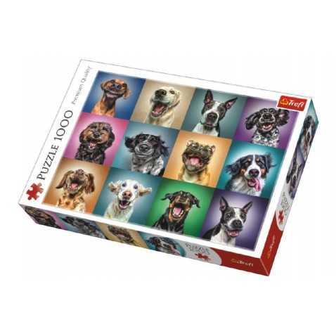 Puzzle Legrační psí portréty 1000 dílků 68,3x48cm