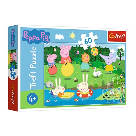 Puzzle Prasátko Peppa/Peppa Pig Prázdninová zábava 60 dílků