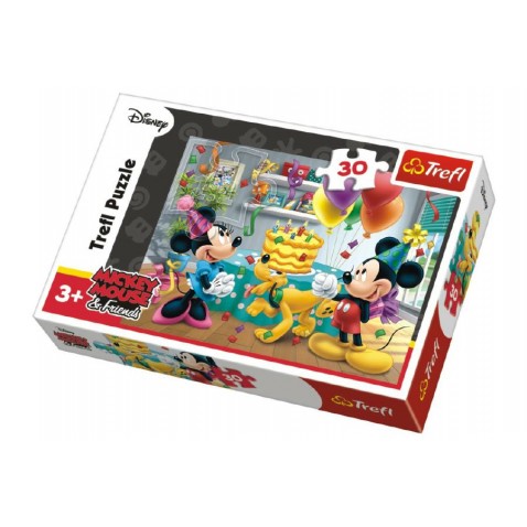 Puzzle Mickey a Minnie slaví narozeniny Disney 27x20cm 30 dílků