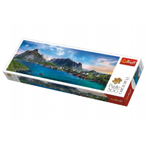 Puzzle Lofoten Archipelago, Norsko panorama 500 dílků 66x23,7cm