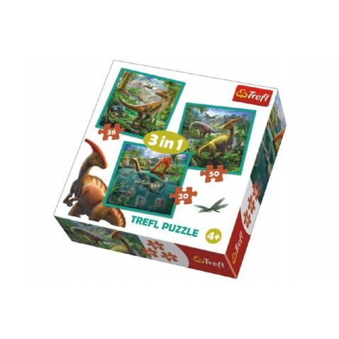 Puzzle 3v1 Svět Dinosaurů 20x19,5cm