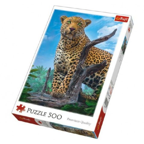 Puzzle Divoký Leopard 500 dílků 48x34cm