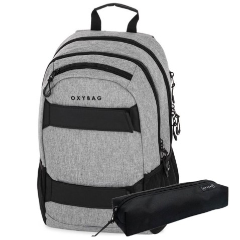 Studentský batoh OXY Sport Grey Melange + etue