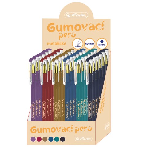 Jednorázové gumovací pero Pelikan metalické mix barev