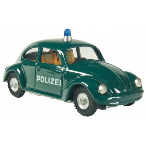 Auto VW brouk policie kov 11cm tmavě zelené Kovap