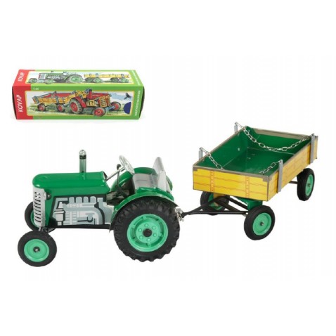 Traktor Zetor s valníkem zelený na klíček 28 cm