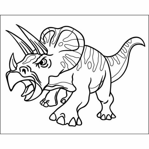 Malování pískem šablona Triceratops
