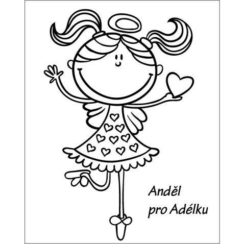 Malování pískem šablona Anděl pro Adélku
