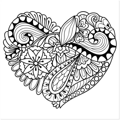 Malování pískem šablona Srdce zentangle