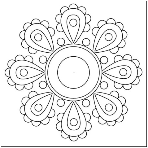 Malování pískem šablona Mandala L1
