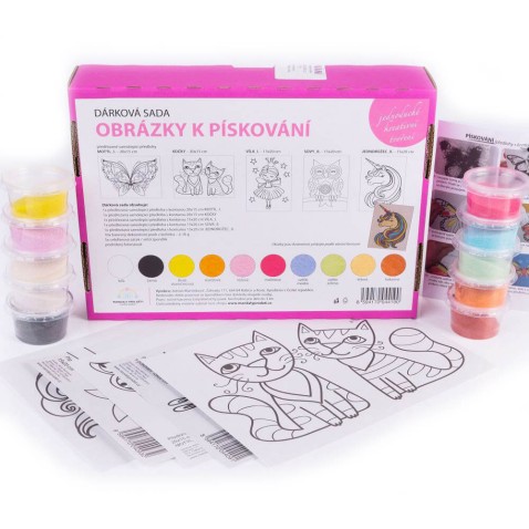 Pískování pro děti sada MOTÝL, KOČKY, VÍLA, SOVY, JEDNOROŽEC