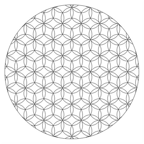 Malování pískem šablona Mandala Květ života malý