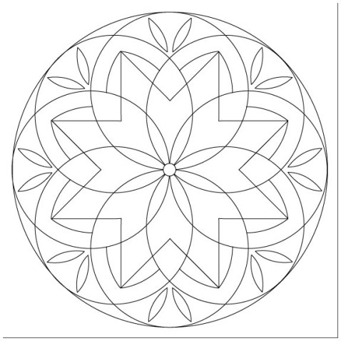 Malování pískem šablona Mandala 16.