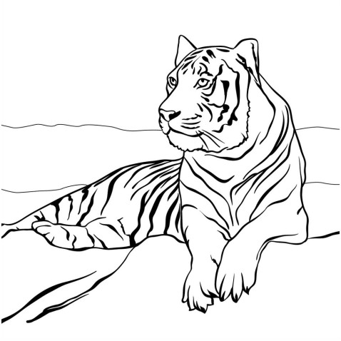Malování pískem šablona Tygr