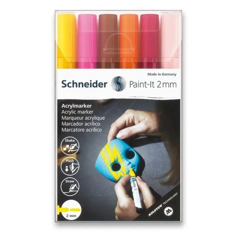 Akrylový popisovač Schneider Paint-It 310 souprava V3, 6 barev