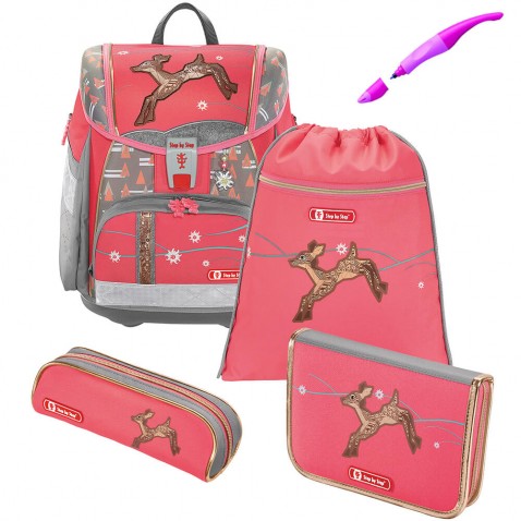 Školní aktovka Hama TOUCH2 Step by Step Srneček, 4dílný set