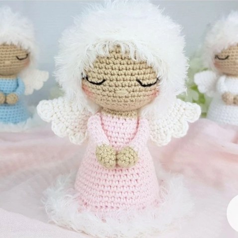 Dione design Sada na háčkování - Andělky Athelasky růžové