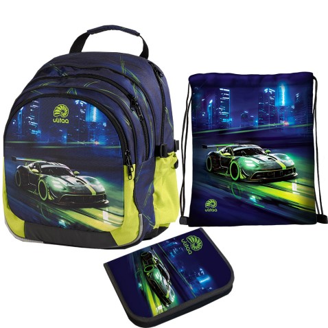 Batoh do školy Ulitaa Auto, 3dílný set