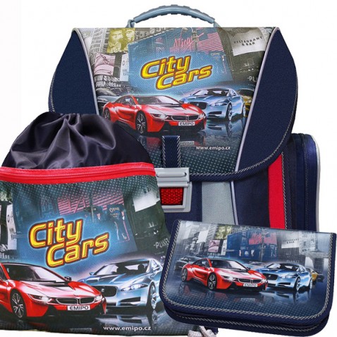 Školní batoh Emipo City Cars 3dílný set