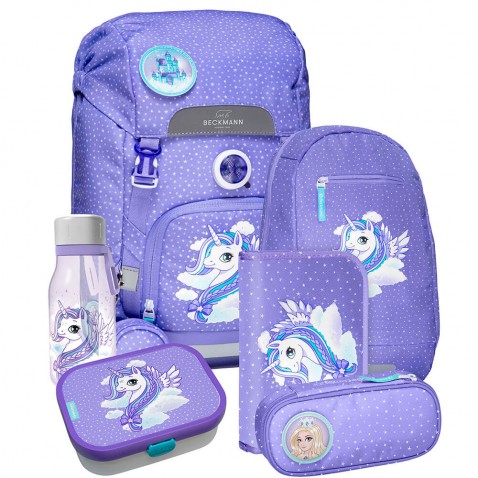 Školní batoh Beckman Purple Unicorn Fullset