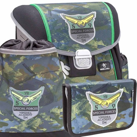 Školní batoh BELMIL 403-13 Camuflage - SET