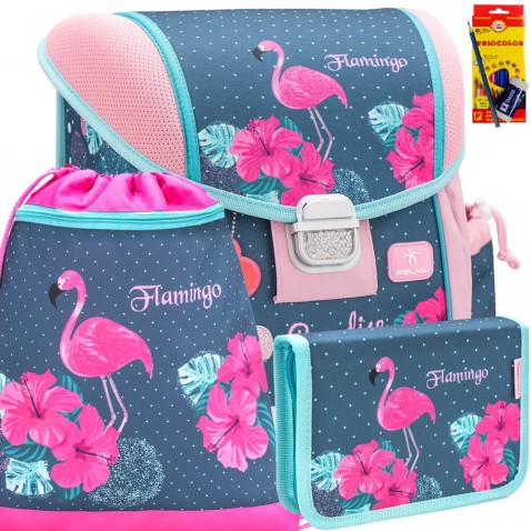 Školní batoh BELMIL 403-13 Flamingo Paradise - SET