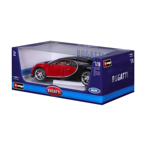 Bburago - Auta HOBBY, Bugatti Chiron, červeno-černá, 1:18