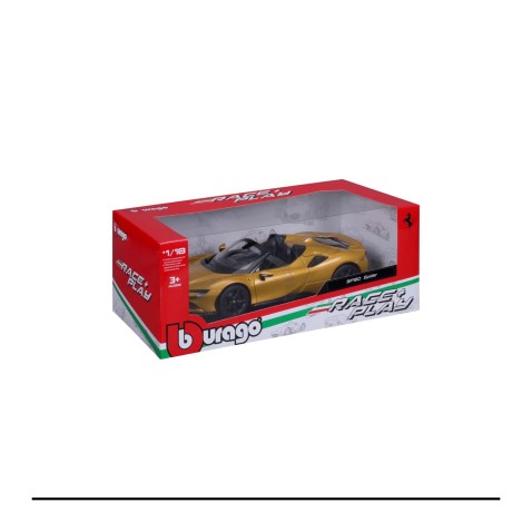 Bburago - RACE+PLAY, Ferrari SF90 Spider, zlatá, 1:18
