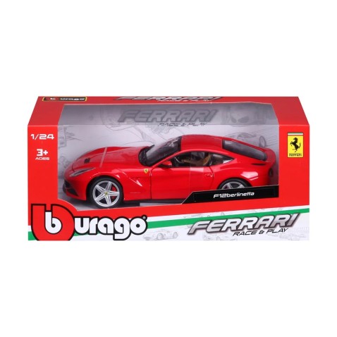 Bburago - RACE+PLAY, Ferrari F12berlinetta, červená, 1:24