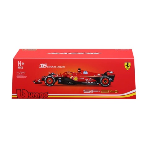 Bburago - RACE F1 v dekorativním boxu, Ferrari SF-24.2024, 16 Charles Leclerc, 1:24