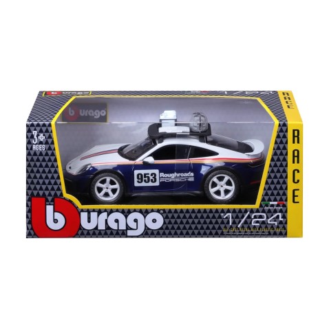 Bburago - RACE, Porsche 911 Dakar, bílá-modrá metalíza, 1:24