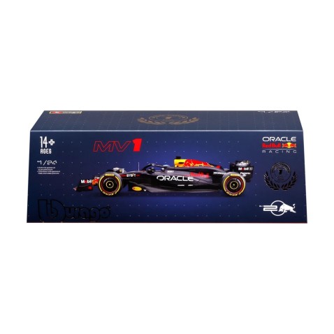 Bburago - RACE F1 v dekorativním boxu, Oracle Red Bull Racing RB20 .2024, 1 Max Verstappen