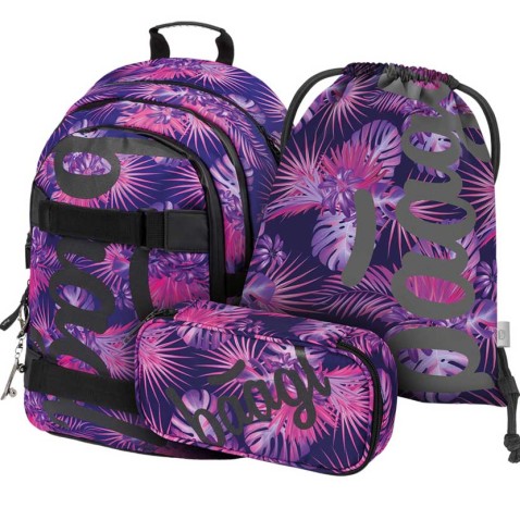 Školní set BAAGL Skate Violet batoh + penál + sáček
