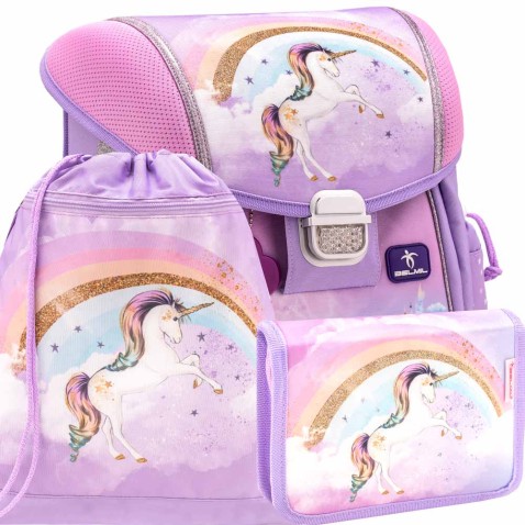 Školní batoh BELMIL 403-13 Rainbow unicorn - SET