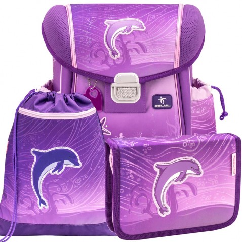 Školní batoh BELMIL 403-13 Dolphin Purple - SET