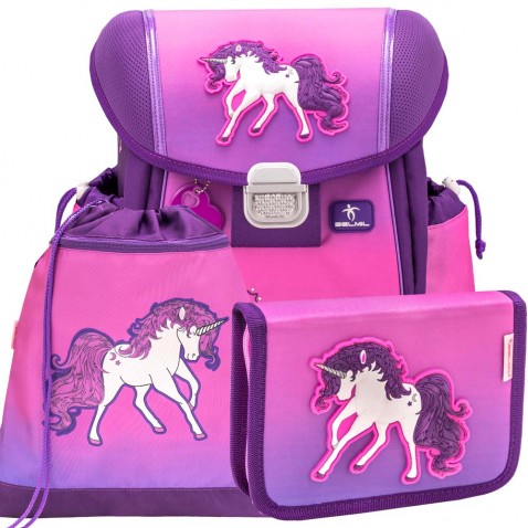 Školní batoh BELMIL 403-13 Sparkling Unicorn - SET
