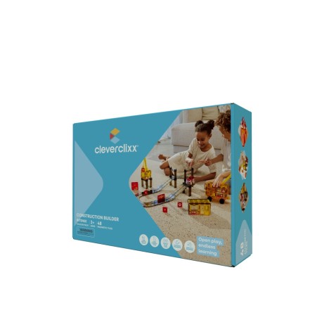 Cleverclixx – Magnetická stavebnice Construction Builder Pack Intense - 48 ks