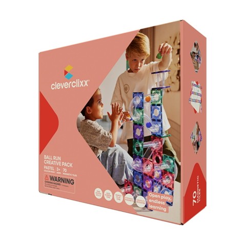Cleverclixx - Kuličková dráha Creative Pastel – 70 ks