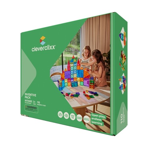 Cleverclixx – Magnetická stavebnice Inventive sada Intense – 110 ks