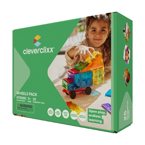 Cleverclixx – Magnetická stavebnice Wheels Pack Intense – 25 ks