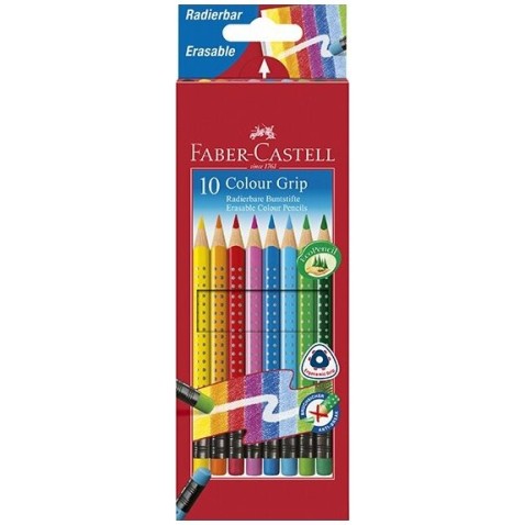 Pastelky Faber-Castell Grip 2001 s barevnou gumou 10 barev