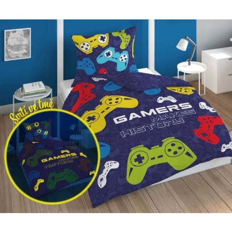 Povlečení Gamers History svítící 140x200, 70x80