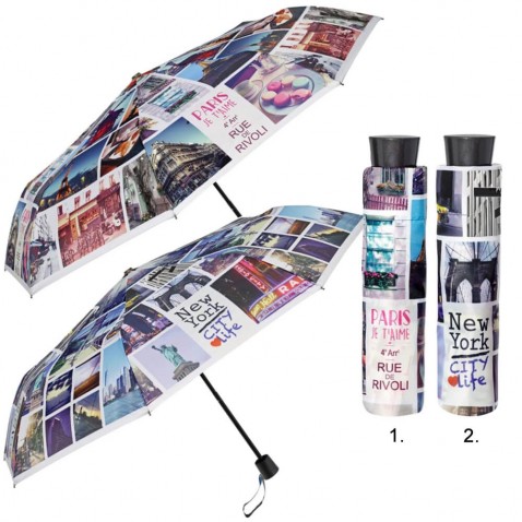 Deštník Pohlednice z měst skládací
