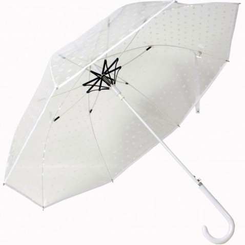 Deštník Srdíčka průhledný bílý