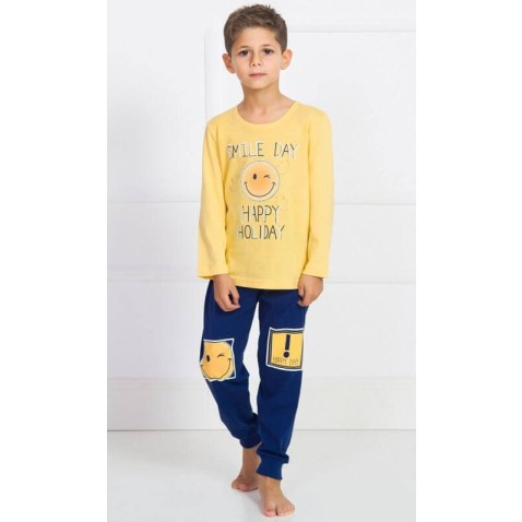 Dětské pyžamo dlouhé Smile žluté