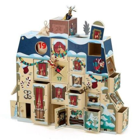 Dřevěný adventní kalendář Domeček k naplnění